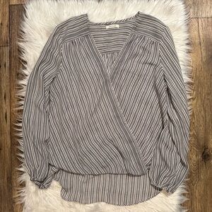 Max Studio Striped Black and White Women's Blouse Size Medium